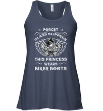 Load image into Gallery viewer, Forget glass slippers this princess wears biker boots Women's Racerback Tank
