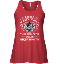 Load image into Gallery viewer, Forget glass slippers this princess wears biker boots Women's Racerback Tank

