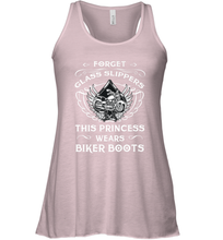 Load image into Gallery viewer, Forget glass slippers this princess wears biker boots Women's Racerback Tank
