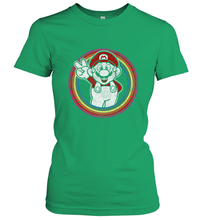Load image into Gallery viewer, Super Mario Rainbow Circle Distressed Logo Women's T-Shirt
