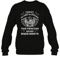 Load image into Gallery viewer, Forget glass slippers this princess wears biker boots Crewneck Sweatshirt
