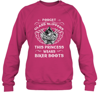 Load image into Gallery viewer, Forget glass slippers this princess wears biker boots Crewneck Sweatshirt
