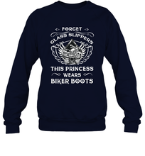 Load image into Gallery viewer, Forget glass slippers this princess wears biker boots Crewneck Sweatshirt
