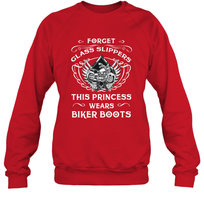Load image into Gallery viewer, Forget glass slippers this princess wears biker boots Crewneck Sweatshirt
