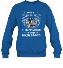 Load image into Gallery viewer, Forget glass slippers this princess wears biker boots Crewneck Sweatshirt
