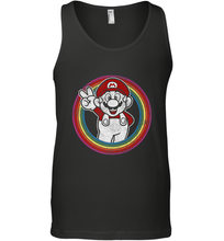 Load image into Gallery viewer, Super Mario Rainbow Circle Distressed Logo Men's Tank Top
