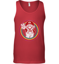 Load image into Gallery viewer, Super Mario Rainbow Circle Distressed Logo Men's Tank Top

