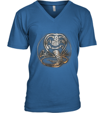 Load image into Gallery viewer, Cobra Kai Rusted Steel Snake Logo Men&#39;s V-Neck
