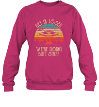 Load image into Gallery viewer, Retro Vintage Get In Loser We're Doing Butt Stuff Alien UFO Crewneck Sweatshirt
