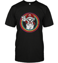 Load image into Gallery viewer, Super Mario Rainbow Circle Distressed Logo Men's T-Shirt
