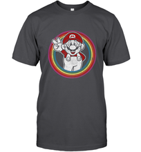 Load image into Gallery viewer, Super Mario Rainbow Circle Distressed Logo Men's T-Shirt
