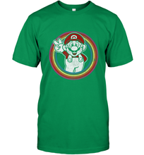 Load image into Gallery viewer, Super Mario Rainbow Circle Distressed Logo Men's T-Shirt
