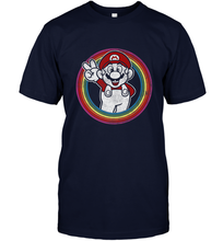 Load image into Gallery viewer, Super Mario Rainbow Circle Distressed Logo Men's T-Shirt
