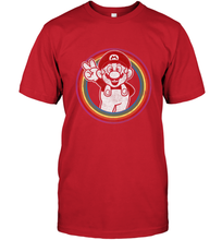 Load image into Gallery viewer, Super Mario Rainbow Circle Distressed Logo Men's T-Shirt
