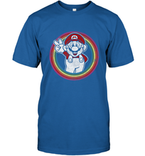 Load image into Gallery viewer, Super Mario Rainbow Circle Distressed Logo Men's T-Shirt
