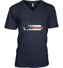 Load image into Gallery viewer, Cinemassacre Modern Chainsaw Logo Men&#39;s V-Neck
