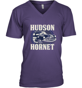 Disney Pixar Cars Hudson Hornet Badge Men's V-Neck