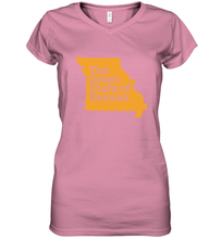 Load image into Gallery viewer, The Great State Of Kansas Women's V-Neck T-Shirt
