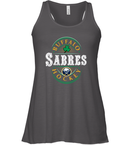 Buffalo Sabres Fanatics Branded Black St. Patrick's Day Forever Lucky 01 Women's Racerback Tank