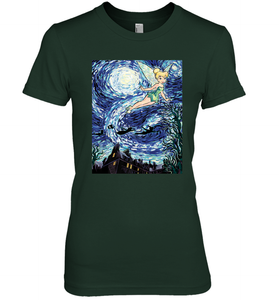 Disney Peter Pan Tinker Bell Starry Night Portrait Women's Premium T-Shirt