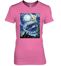 Load image into Gallery viewer, Disney Peter Pan Tinker Bell Starry Night Portrait Women&#39;s Premium T-Shirt
