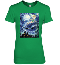 Load image into Gallery viewer, Disney Peter Pan Tinker Bell Starry Night Portrait Women&#39;s Premium T-Shirt
