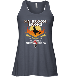 Broom Broke So I Became An Atlanta Falcons Fan  NFL Halloween Costume Women's Racerback Tank