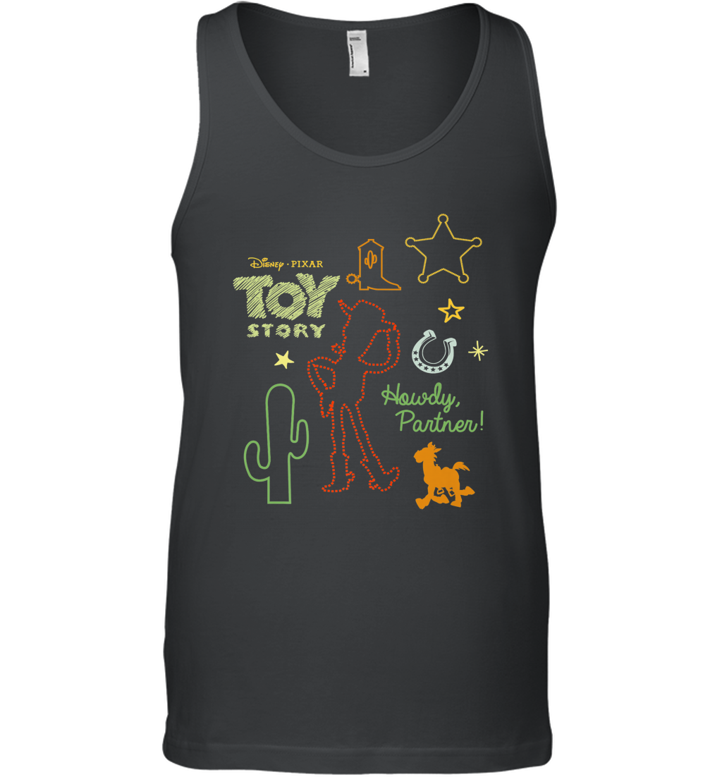 Disney Pixar Toy Story Howdy Partner Woody Shapes Men's Tank Top