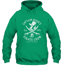 Load image into Gallery viewer, Disney Villains Captain Hook Pirate Crew Est 1953 Logo Hooded Sweatshirt
