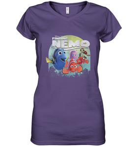 Disney Pixar Finding Nemo Group Shot Poster Women's V-Neck T-Shirt