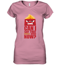 Load image into Gallery viewer, Disney Pixar Inside Out Anger Curse Quote Women&#39;s V-Neck T-Shirt
