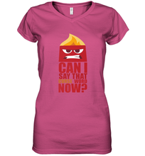 Load image into Gallery viewer, Disney Pixar Inside Out Anger Curse Quote Women&#39;s V-Neck T-Shirt
