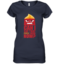 Load image into Gallery viewer, Disney Pixar Inside Out Anger Curse Quote Women&#39;s V-Neck T-Shirt
