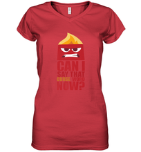 Load image into Gallery viewer, Disney Pixar Inside Out Anger Curse Quote Women&#39;s V-Neck T-Shirt
