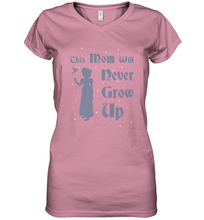 Load image into Gallery viewer, Disney Peter Pan This Mom Will Never Grow Up Women&#39;s V-Neck T-Shirt
