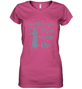 Disney Peter Pan This Mom Will Never Grow Up Women's V-Neck T-Shirt