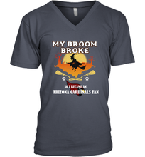 Load image into Gallery viewer, Broom Broke So I Became an Arizona Cardinals Fan  NFL Halloween Costume Men&#39;s V-Neck
