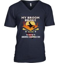 Load image into Gallery viewer, Broom Broke So I Became an Arizona Cardinals Fan  NFL Halloween Costume Men&#39;s V-Neck
