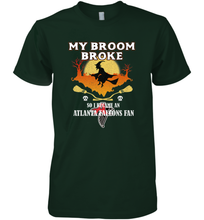 Load image into Gallery viewer, Broom Broke So I Became An Atlanta Falcons Fan  NFL Halloween Costume Men&#39;s Premium T-Shirt
