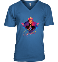 Load image into Gallery viewer, Disney Villains Evil Queen Neon 90s Rock Band Men's V-Neck
