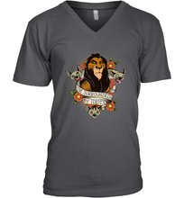 Load image into Gallery viewer, Disney Lion King Scar and Hyenas I&#39;m Surrounded By Idiots Men&#39;s V-Neck
