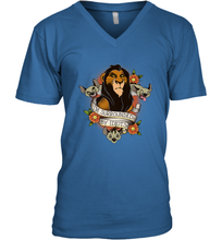 Load image into Gallery viewer, Disney Lion King Scar and Hyenas I&#39;m Surrounded By Idiots Men&#39;s V-Neck
