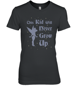 Disney Peter Pan Tinkerbell Never Grow Up Women's Premium T-Shirt