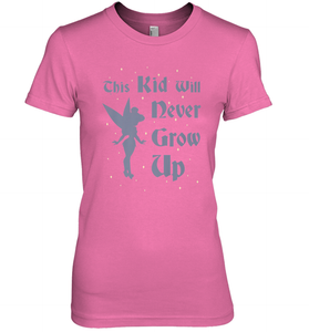 Disney Peter Pan Tinkerbell Never Grow Up Women's Premium T-Shirt