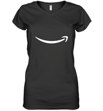 Load image into Gallery viewer, Smile Shirt  White Logo Women's V-Neck T-Shirt
