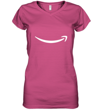 Load image into Gallery viewer, Smile Shirt  White Logo Women's V-Neck T-Shirt
