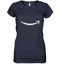 Load image into Gallery viewer, Smile Shirt  White Logo Women's V-Neck T-Shirt
