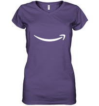Load image into Gallery viewer, Smile Shirt  White Logo Women's V-Neck T-Shirt
