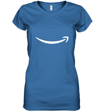 Load image into Gallery viewer, Smile Shirt  White Logo Women's V-Neck T-Shirt
