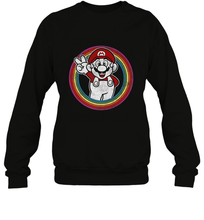 Load image into Gallery viewer, Super Mario Rainbow Circle Distressed Logo Crewneck Sweatshirt
